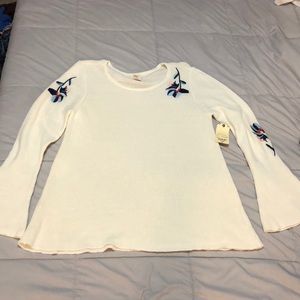 St. John’s bay embroidered bell bottom sweater.